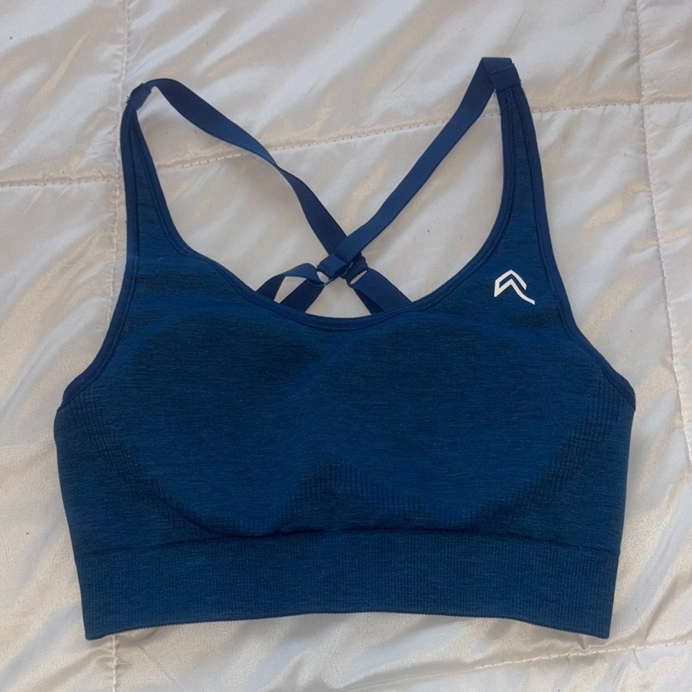 Oner active petrol blue marl sports bra